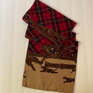 J.G.HOOK Women's Vintage Reversible Tartan Plaid Equestrian Scarf EUC